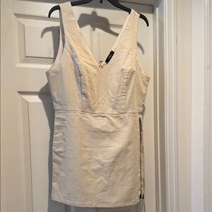 NWT Cream Tank Mini ROMPER Corduroy V-Neck XL Wedding Bridal Tailored Vacation